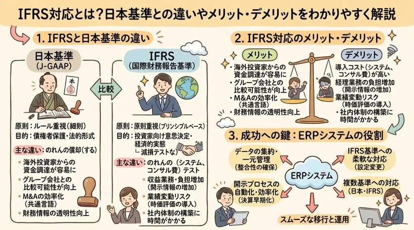 IFRS対応とは？日本基準との違いやメリット・デメリットをわかりやすく